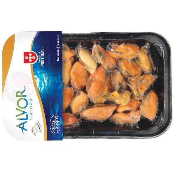 cooked mussel meat vacuum skin packaging picture