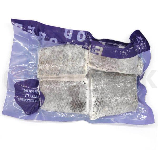 frozen cod portion vacuum packaging picture