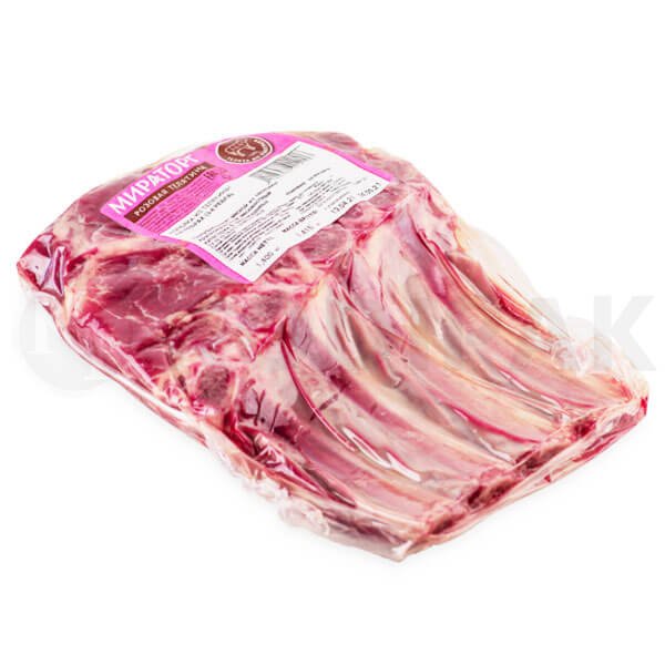 veal loin on ribs hot water dip tank shrink packaging