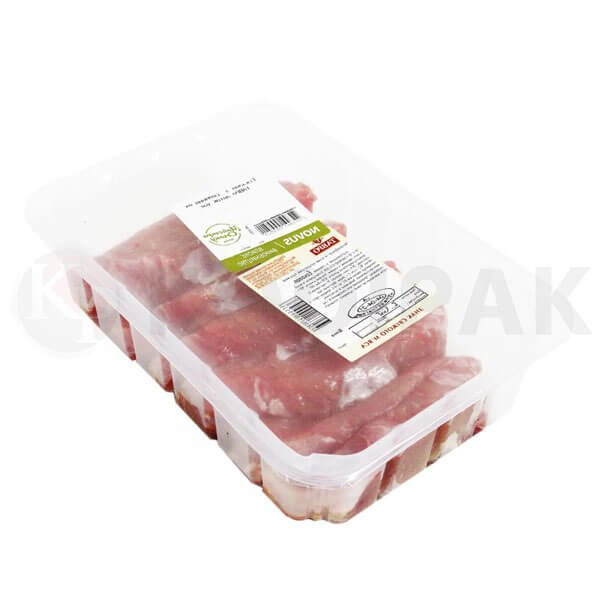 Chilled pork escalope MAP modified atmosphere packaging tray sealing