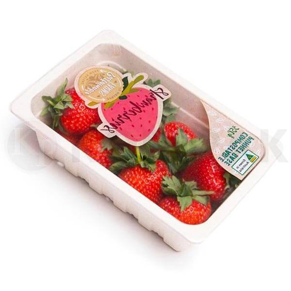 Strawberries MAP modified atmosphere packaging tray sealing